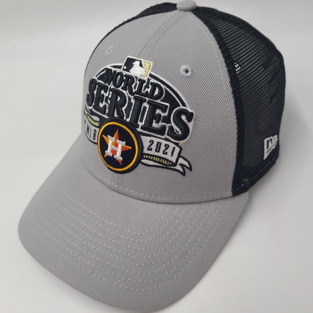 Houston Astros Hat Snapback Mesh New Era 9Forty Gray Black MLB 2021 World Series